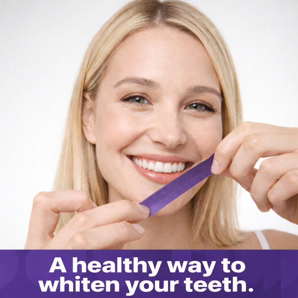 DRDENT Purple Teeth Whitening Strips - 7/21 Whitening Sessions - Safe for Enamel - Non Sensitive Teeth Whitening - Peroxide-Free