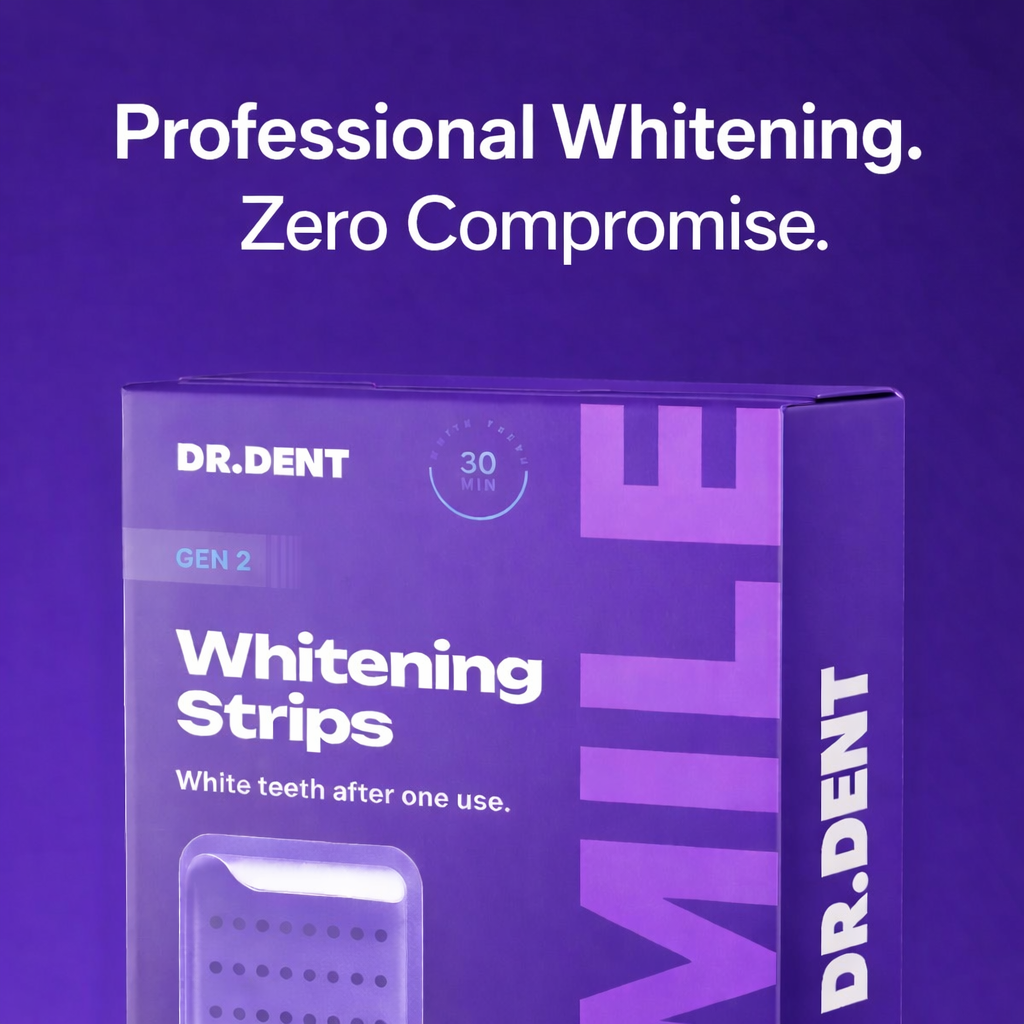 DRDENT Purple Teeth Whitening Strips - 7/21 Whitening Sessions - Safe for Enamel - Non Sensitive Teeth Whitening - Peroxide-Free