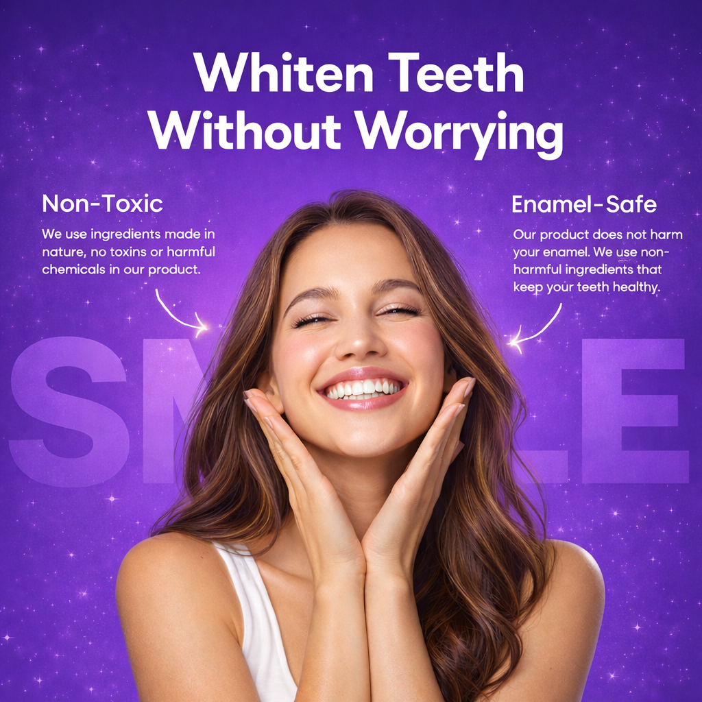DRDENT Purple Teeth Whitening Strips - 7/21 Whitening Sessions - Safe for Enamel - Non Sensitive Teeth Whitening - Peroxide-Free